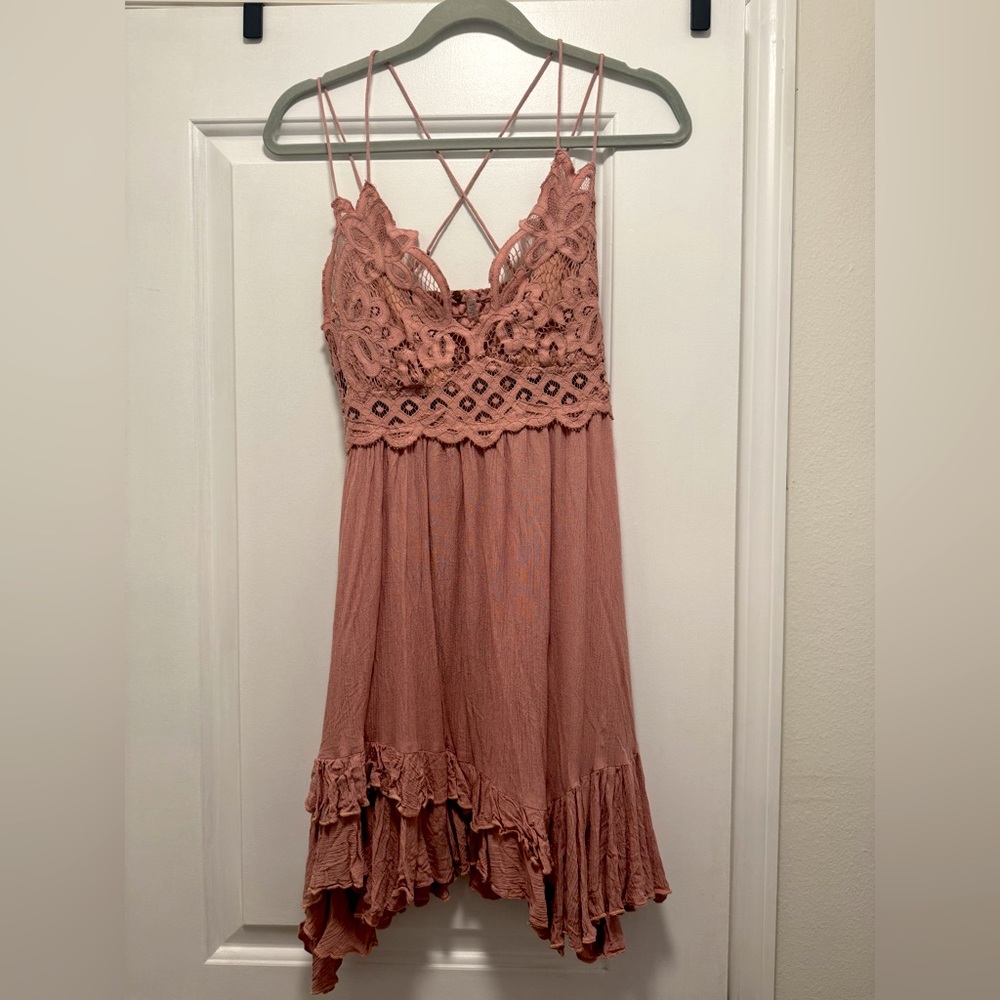 Free People Pink Lace Dress